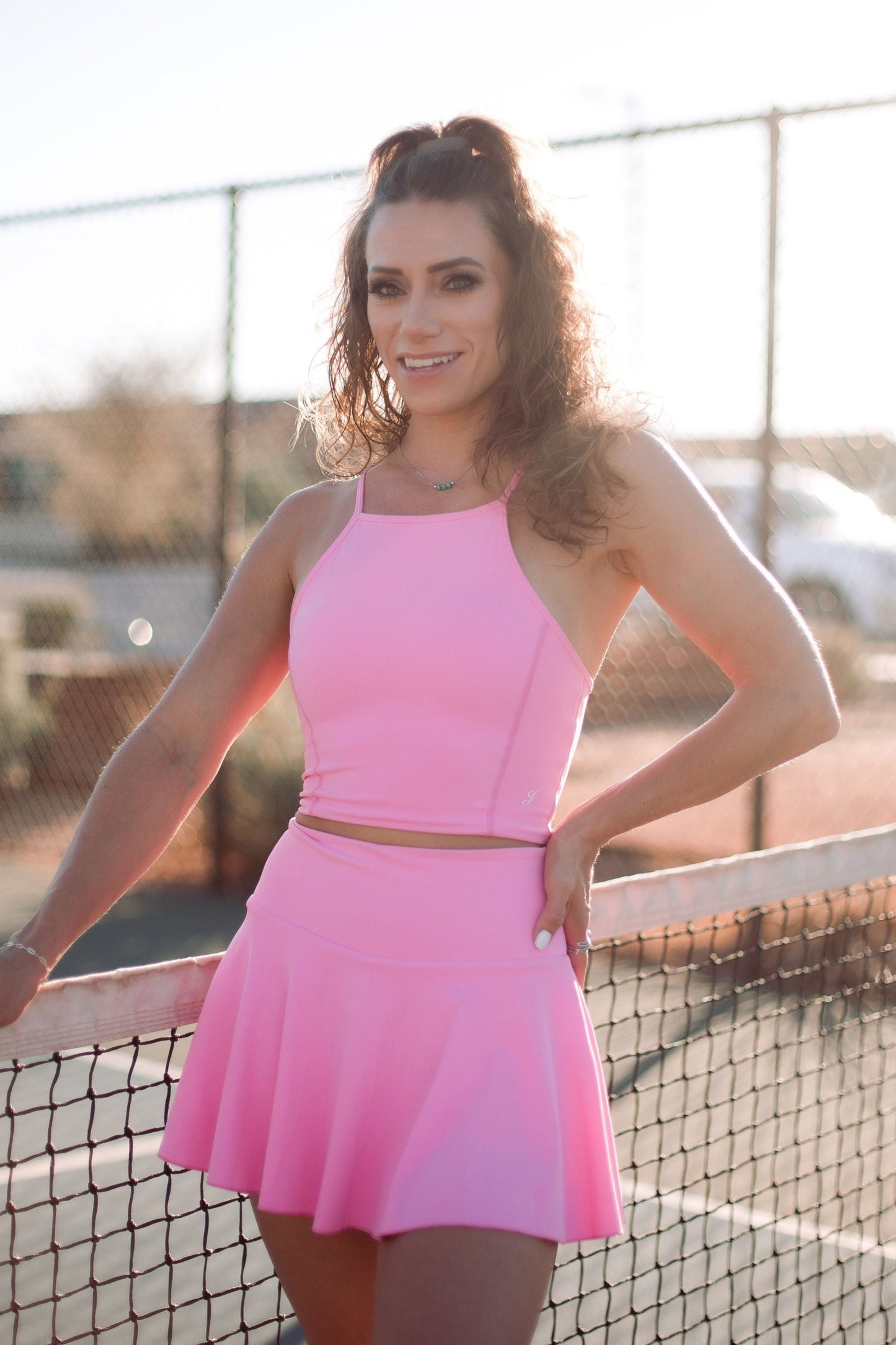 Dinker Cropped Tank - Pink
