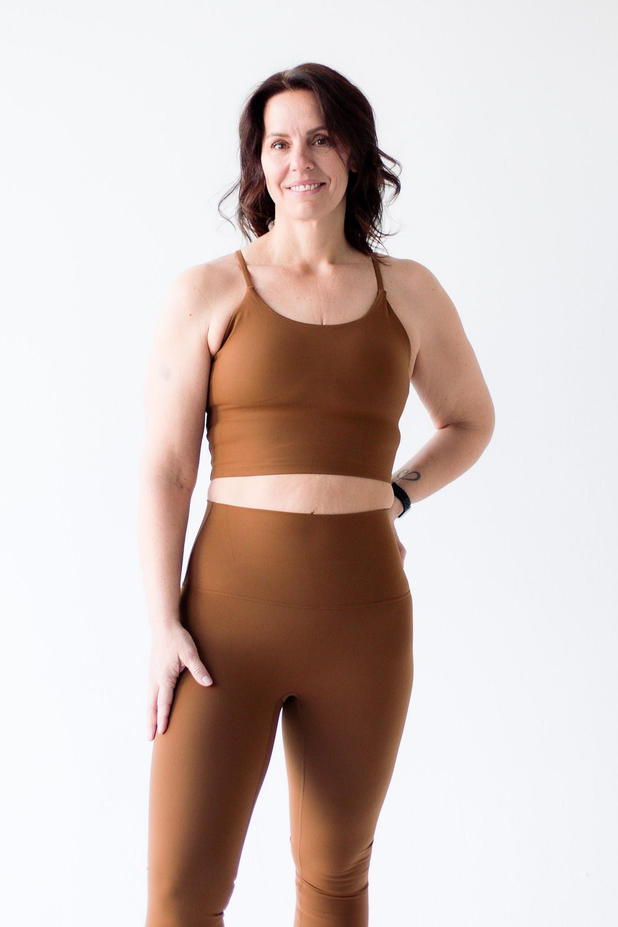 Elevate Cropped Tank - Brown