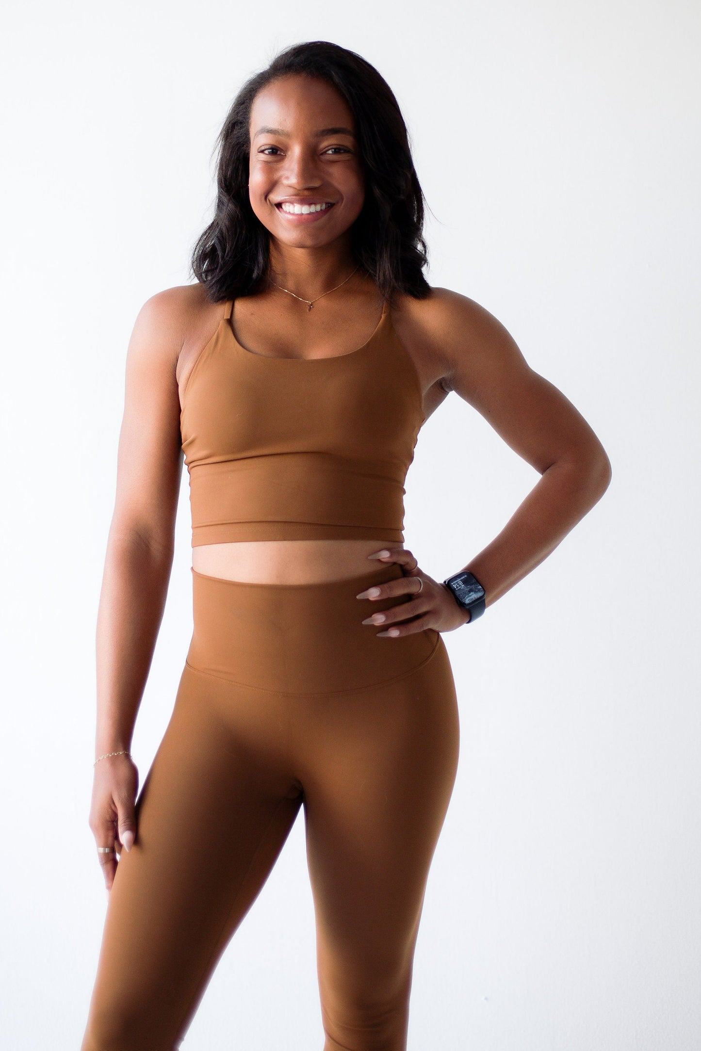 Elevate Cropped Tank - Brown