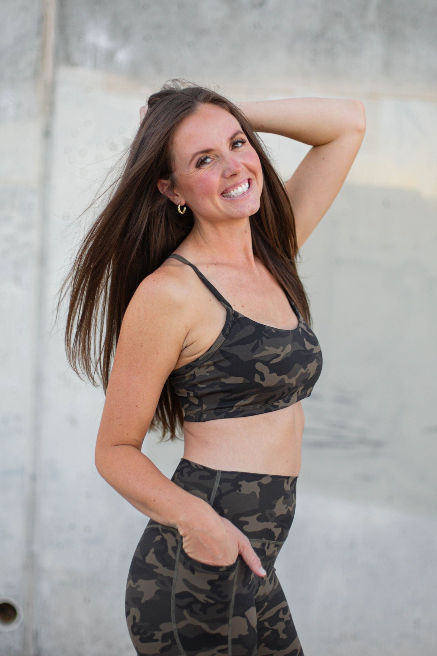 Queen Sports Bra - Camo Green