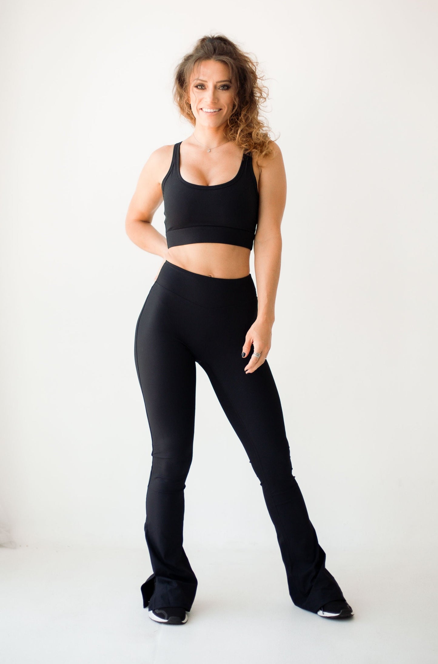 Blackout Ribbed Flares