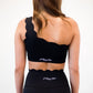 Scalloped Sports Bra - Black SMALL ONLY