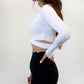 Criss Cross Long Sleeve- White  S,L,XL