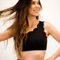 Scalloped Sports Bra - Black SMALL ONLY