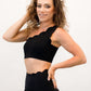 Scalloped Sports Bra - Black SMALL ONLY