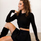 Criss Cross Long Sleeve-Black S,M,L