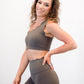 Scalloped Sports Bra - Taupe