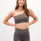 Scalloped Sports Bra - Taupe