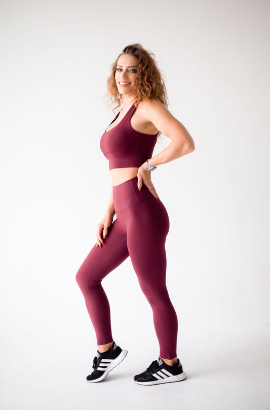 Essential Leggings-Wine Red M & XL ONLY