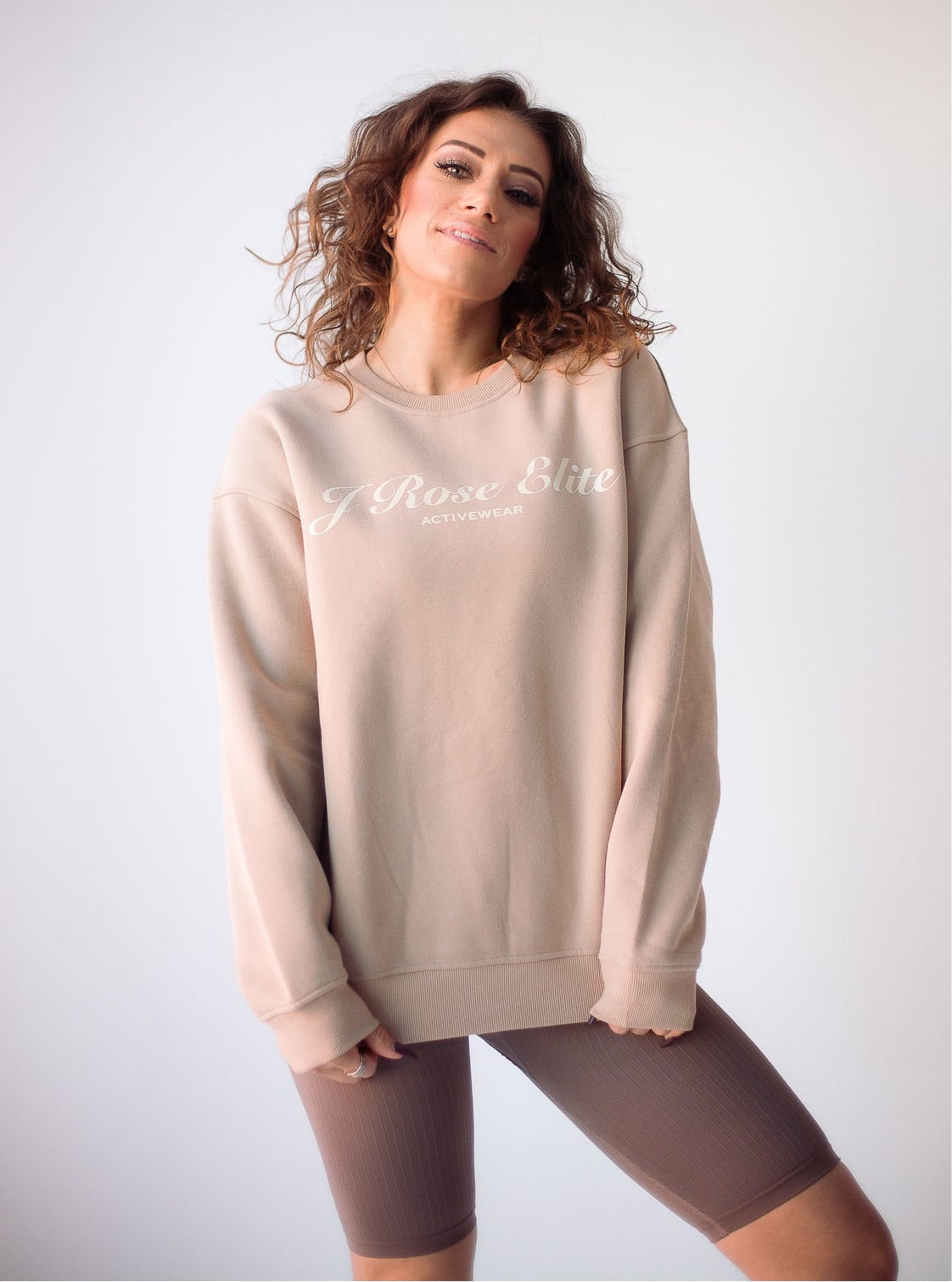 Sandstone Brown Oversized Crewneck Sweatshirt- SMALL ONLY