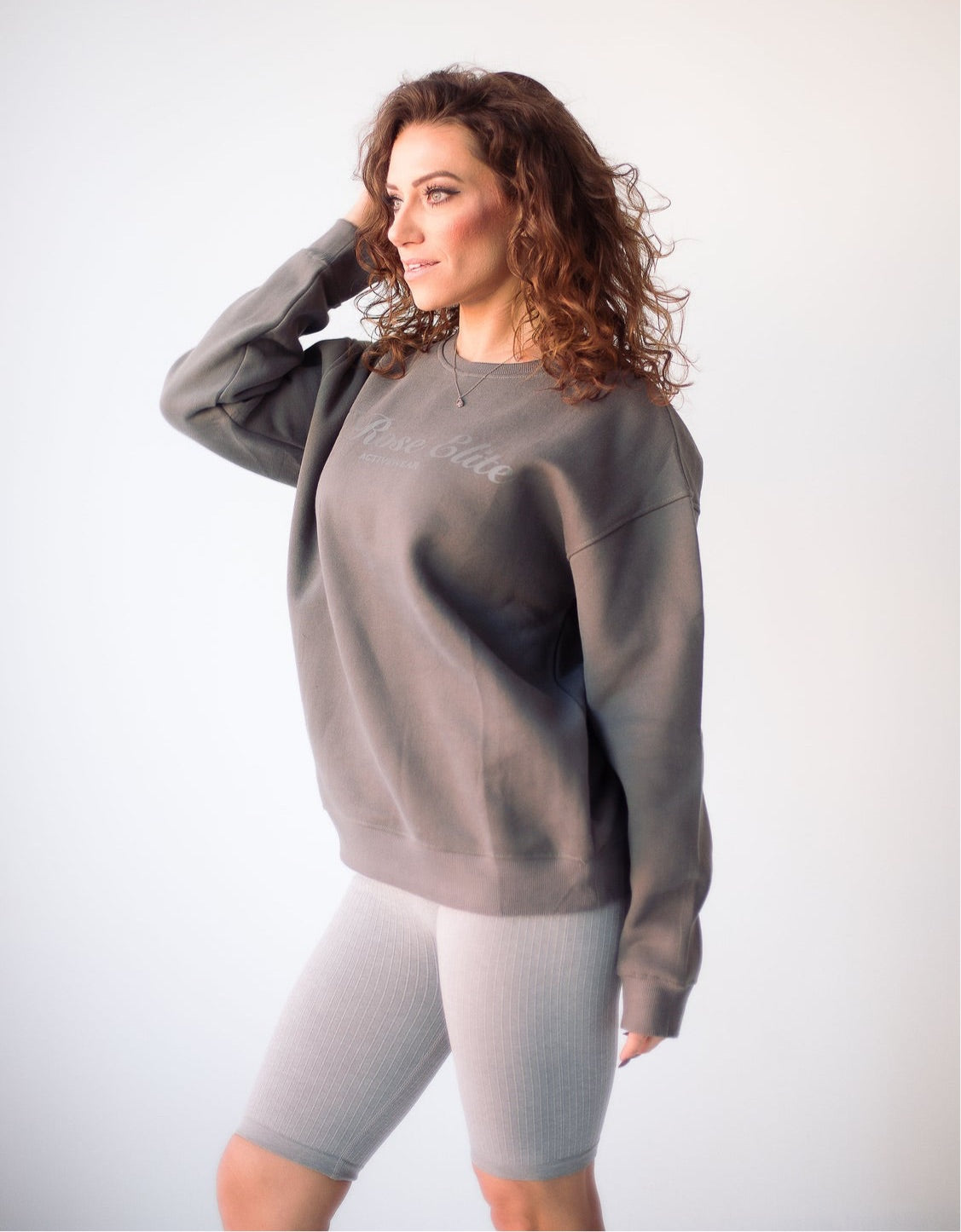 Slate Grey Oversized Crewneck Sweatshirt- SMALL ONLY