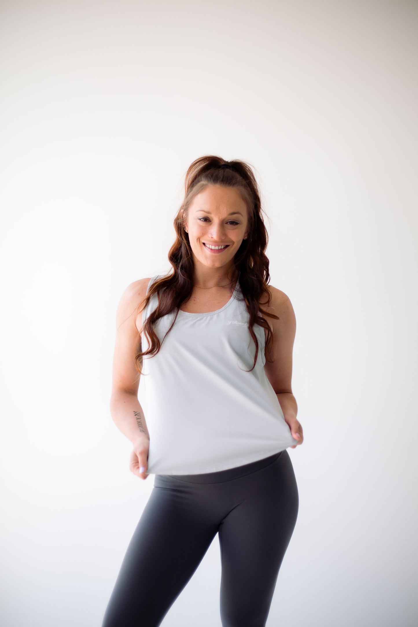 Essential Racerback Tank-Grey