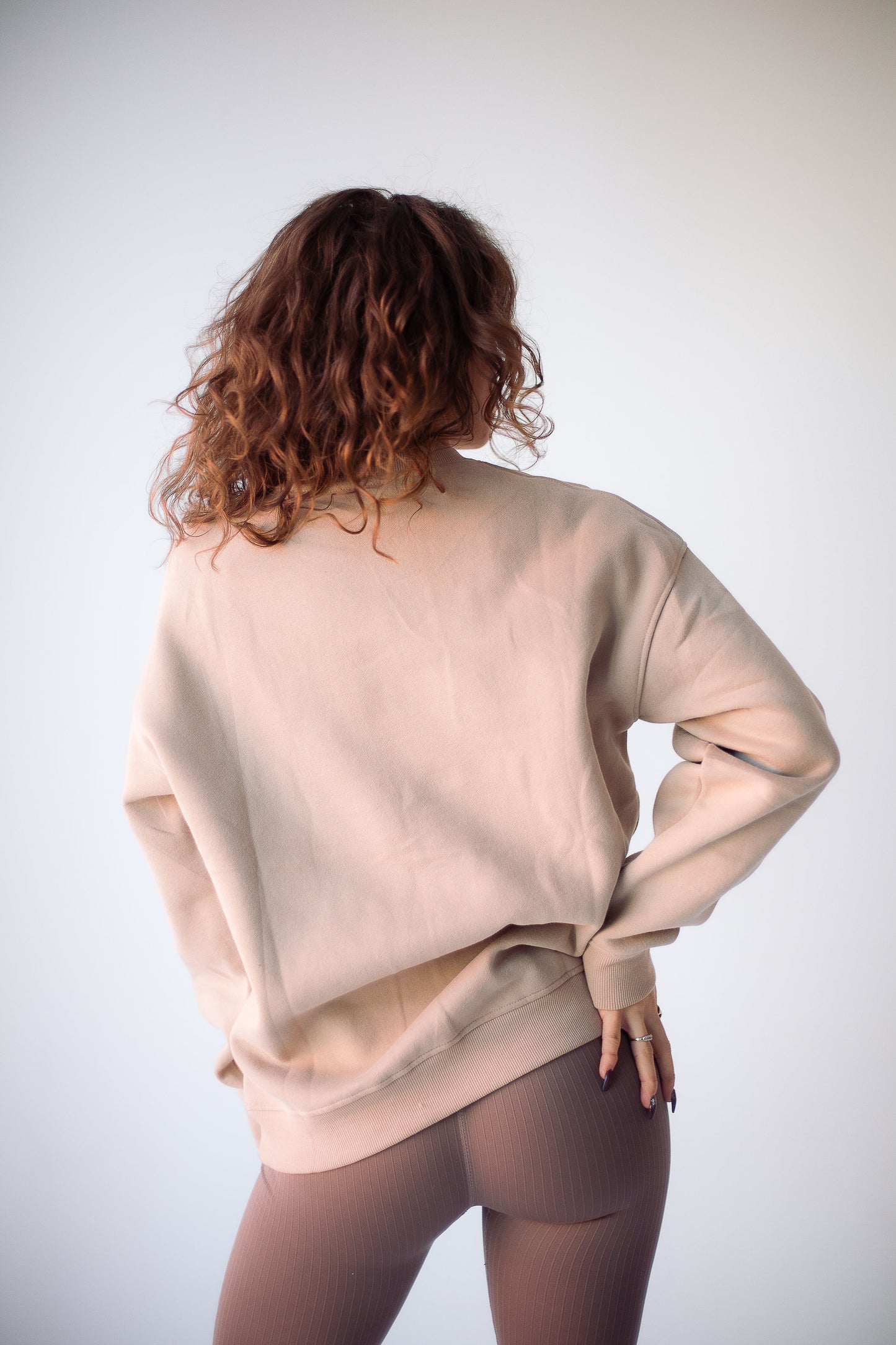 Sandstone Brown Oversized Crewneck Sweatshirt- SMALL ONLY