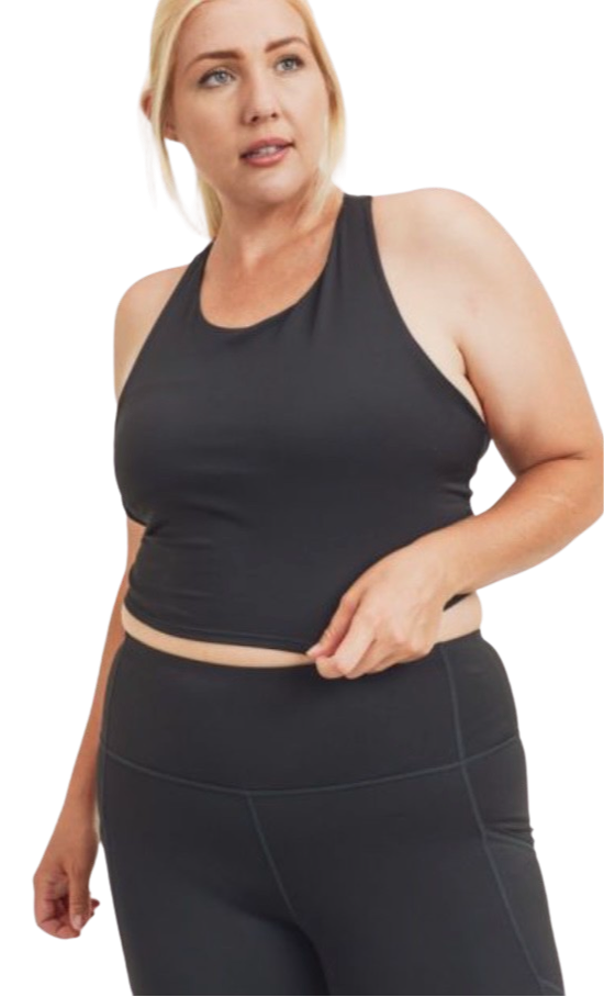 Curvy Racerback Cropped Top- 2XL & 3XL ONLY