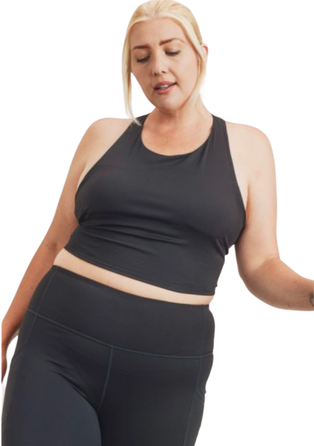 Curvy Racerback Cropped Top- 2XL & 3XL ONLY