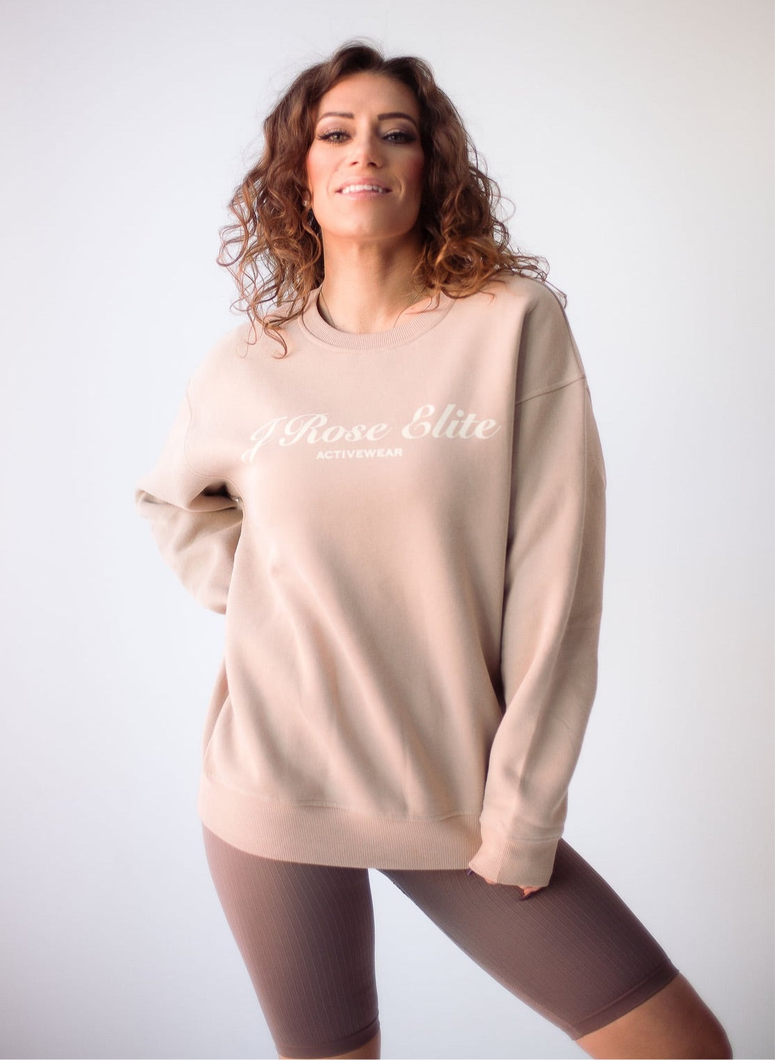 Sandstone Brown Oversized Crewneck Sweatshirt- SMALL ONLY